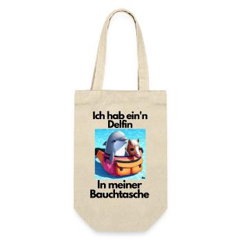 Malle Delfin Bauchtasche 1 - Geschenkbeutel für Flaschen - Natur - Vorne