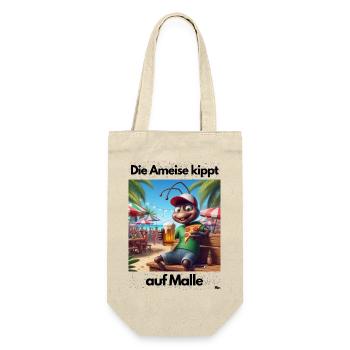 Malle Anmeise auf Malle - Geschenkbeutel für Flaschen - Natur - Vorne
