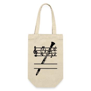 Clarinet musical tones wind instrument - Gift Bag for Bottles - nature - Front