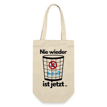 Nie wieder ist jetzt - Geschenkbeutel für Flaschen - Natur - Vorne