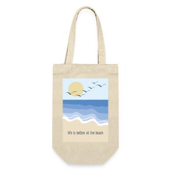 Life is better at the beach - Geschenkbeutel für Flaschen - Natur - Vorne