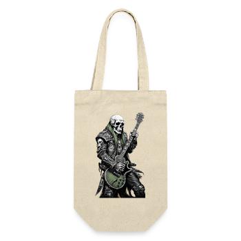 Skull Heavy Metal Guitarist green Hair - Geschenkbeutel für Flaschen - Natur - Vorne