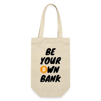 Krypto Be your own bank - Geschenkbeutel für Flaschen - Natur - Vorne