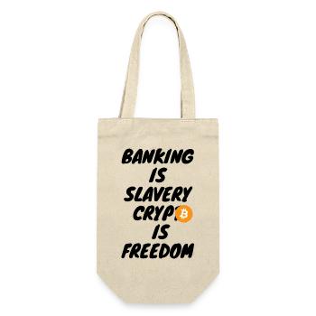Krypto Banking is slavery crypto is - Geschenkbeutel für Flaschen - Natur - Vorne