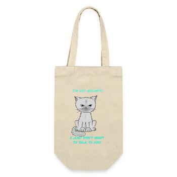 Bodenlose mürrische Katze - Geschenkbeutel für Flaschen - Natur - Vorne