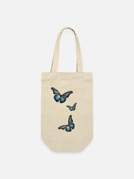 Butterflies,Sequins,Stars,Butterfly - Gift Bag for Bottles - nature