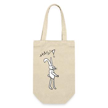 Hase - Geschenkbeutel für Flaschen - Natur - Vorne