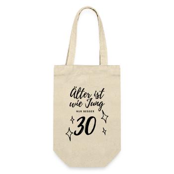 30. Geburtstag - Geschenkbeutel für Flaschen - Natur - Vorne