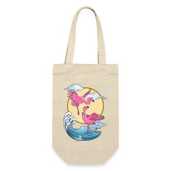 Flamants roses - Soleil - Japon - Sac à bouteille - nature - Devant