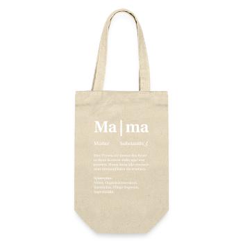 Mama ist die Beste - Geschenkbeutel für Flaschen - Natur - Vorne