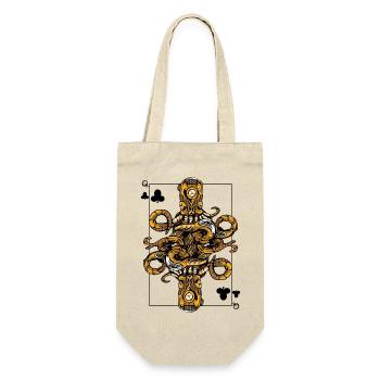Oktopus Steampunk Kartenspiel Kreuz Queen Poker - Geschenkbeutel für Flaschen - Natur - Vorne