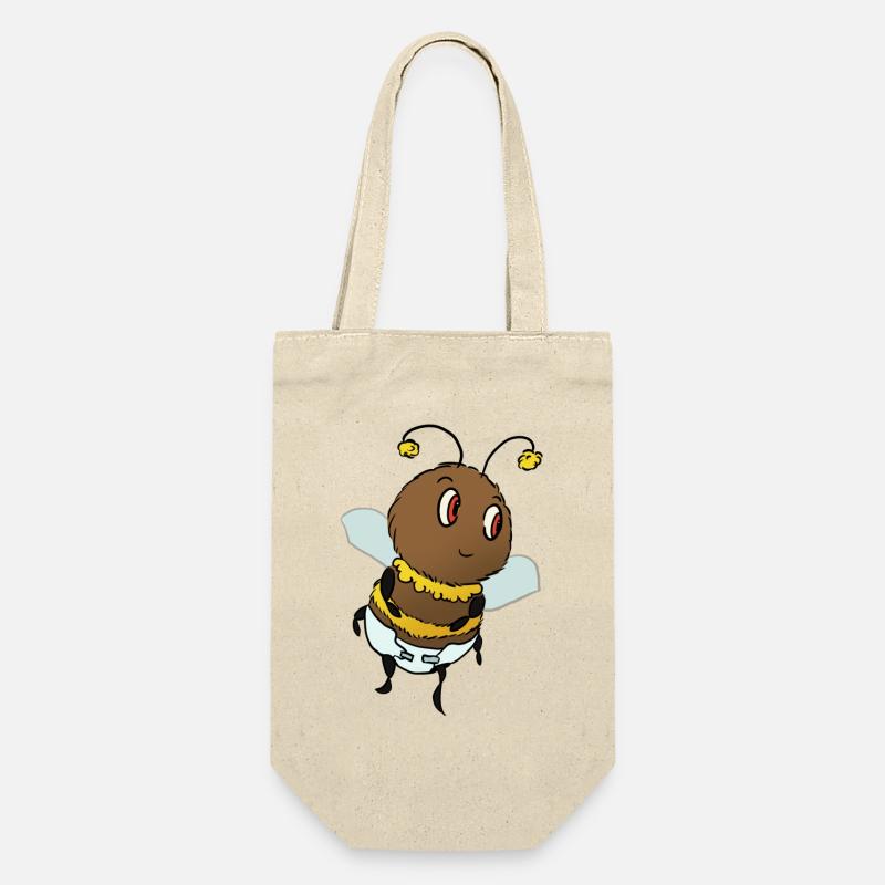 Baby-Hummel mit Windel - Geschenkbeutel für Flaschen - Natur