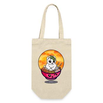Ramen kitty - Geschenkbeutel für Flaschen - Natur - Vorne