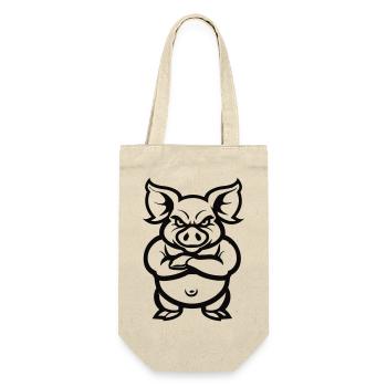 pig animal - Gift Bag for Bottles - nature - Front
