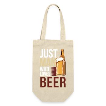 Just Man Who Loves Beer - Geschenkbeutel für Flaschen - Natur - Vorne
