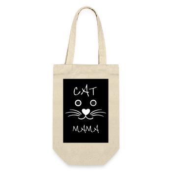 Cat Mama with Cute Cat Face and Whiskers - Gift Bag for Bottles - nature - Front
