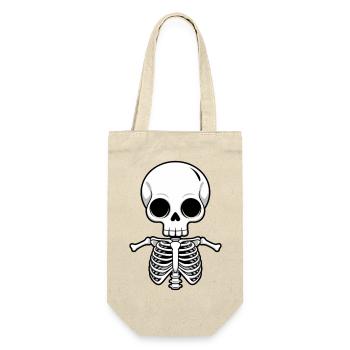 Skelett Halloween Kostüm - Geschenkbeutel für Flaschen - Natur - Vorne