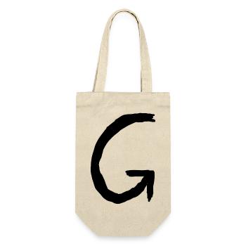 Buchstabe G - Geschenkbeutel für Flaschen - Natur - Vorne