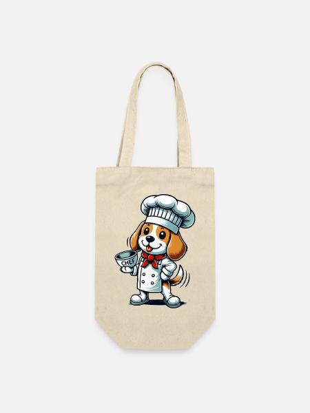 Beagle Koch - Geschenkbeutel für Flaschen - Natur