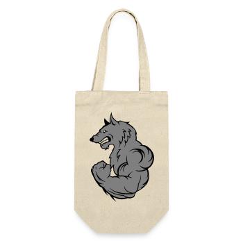 strong wolf - Geschenkbeutel für Flaschen - Natur - Vorne