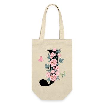 Letter j Pink Flowers - Gift Bag for Bottles - nature - Front