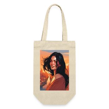 black hairy beautiful woman - Gift Bag for Bottles - nature - Front