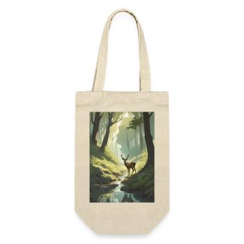 Deer in the forest green - Gift Bag for Bottles - nature - Front