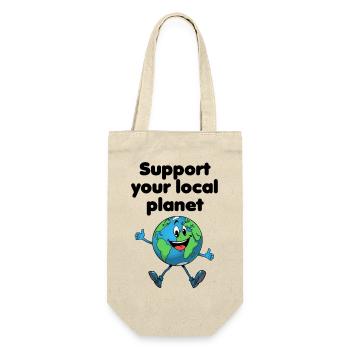 Support your local planet (hell) - Geschenkbeutel für Flaschen - Natur - Vorne