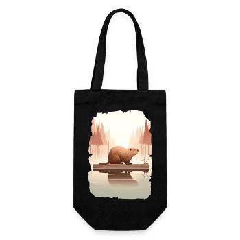 Beaver - Gift Bag for Bottles - black - Front