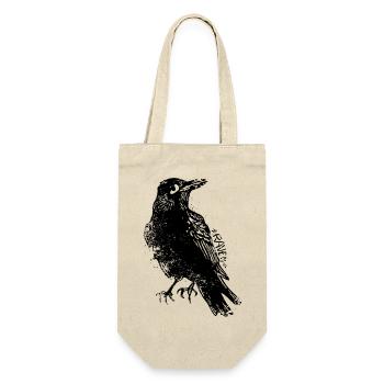 Raven Rabe Grunge Design - Geschenkbeutel für Flaschen - Natur - Vorne