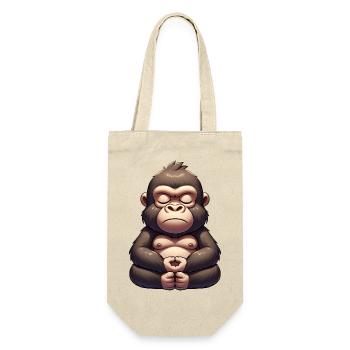 Cute Gorilla Yoga Meditation Inner Peace Cartoon - Gift Bag for Bottles - nature - Front