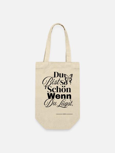 So Schön Wenn Du Lügst - Geschenkbeutel für Flaschen - Natur