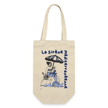 La sirène Méditerranéenne, style rétro - Sac à bouteille - nature - Devant
