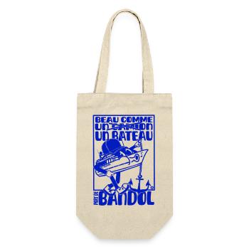 Retro Mediterranean Bandol Boat Mascot - Gift Bag for Bottles - nature - Front