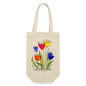 Blumen - Geschenkbeutel für Flaschen - Natur - Vorne