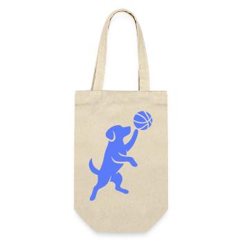Minimalistische Silhouette Basketballspieler Wurf - Geschenkbeutel für Flaschen - Natur - Vorne