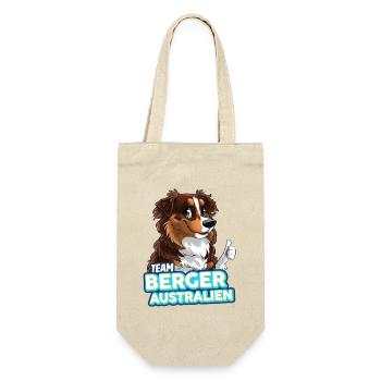 TEAM Australian Shepherd - Rot Trikolore - Geschenkbeutel für Flaschen - Natur - Vorne