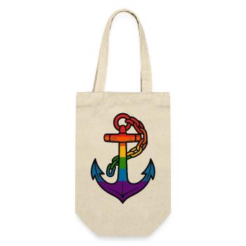 Regenbogenanker mit Farbverlauf - Geschenkbeutel für Flaschen - Natur - Vorne