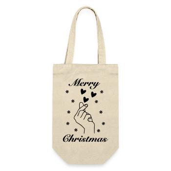 I Love Merry Christmas – Christmas Statement - Gift Bag for Bottles - nature - Front
