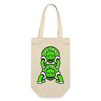 2 Artist Schildkröten Huckepack Team Crew Freunde - Geschenkbeutel für Flaschen - Natur - Vorne