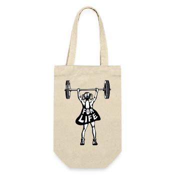 Women's Weights T-Shirt Fitness For Life - Gift Bag for Bottles - nature - Front