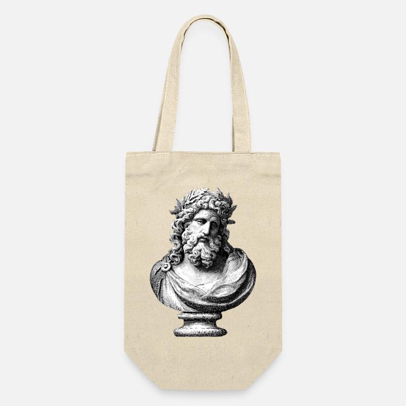 Buste antique Zeus – Gravure classique - Sac à bouteille - nature