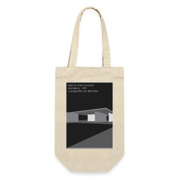 Moderne Architektur: Barcelona Pavillon - Geschenkbeutel für Flaschen - Natur - Vorne