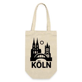 Köln Silhouette - Geschenkbeutel für Flaschen - Natur - Vorne