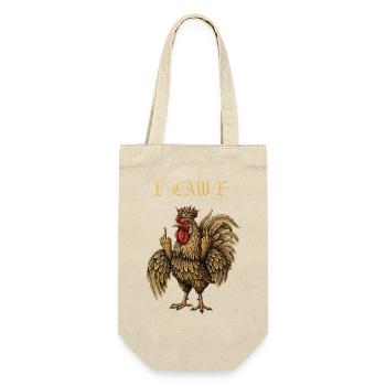  F-Caw-F Chicken Huhn Lustig Geschenk - Geschenkbeutel für Flaschen - Natur - Vorne