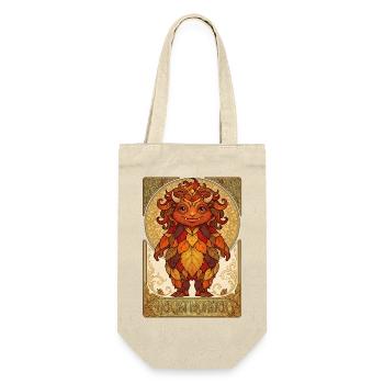 Herbst Monster aus Laub - Geschenkbeutel für Flaschen - Natur - Vorne