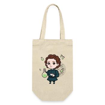 Die kleine Marie Curie - Geschenkbeutel für Flaschen - Natur - Vorne