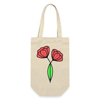 Poppy Poppies Minimalist Line Art 6 - Gift Bag for Bottles - nature - Front