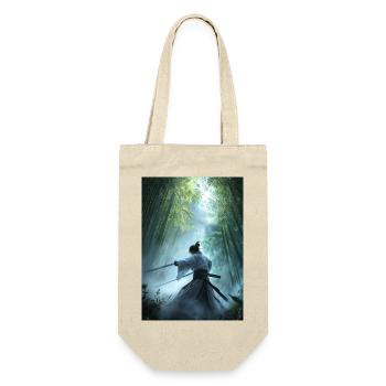 Samurai im Wald - Geschenkbeutel für Flaschen - Natur - Vorne