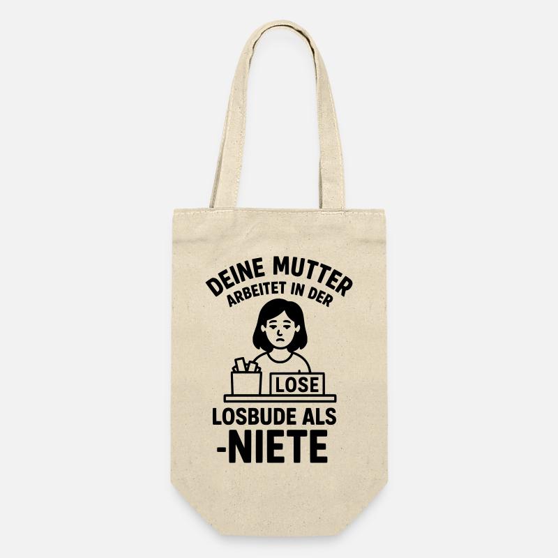 losbude deine mutter witz - Geschenkbeutel für Flaschen - Natur